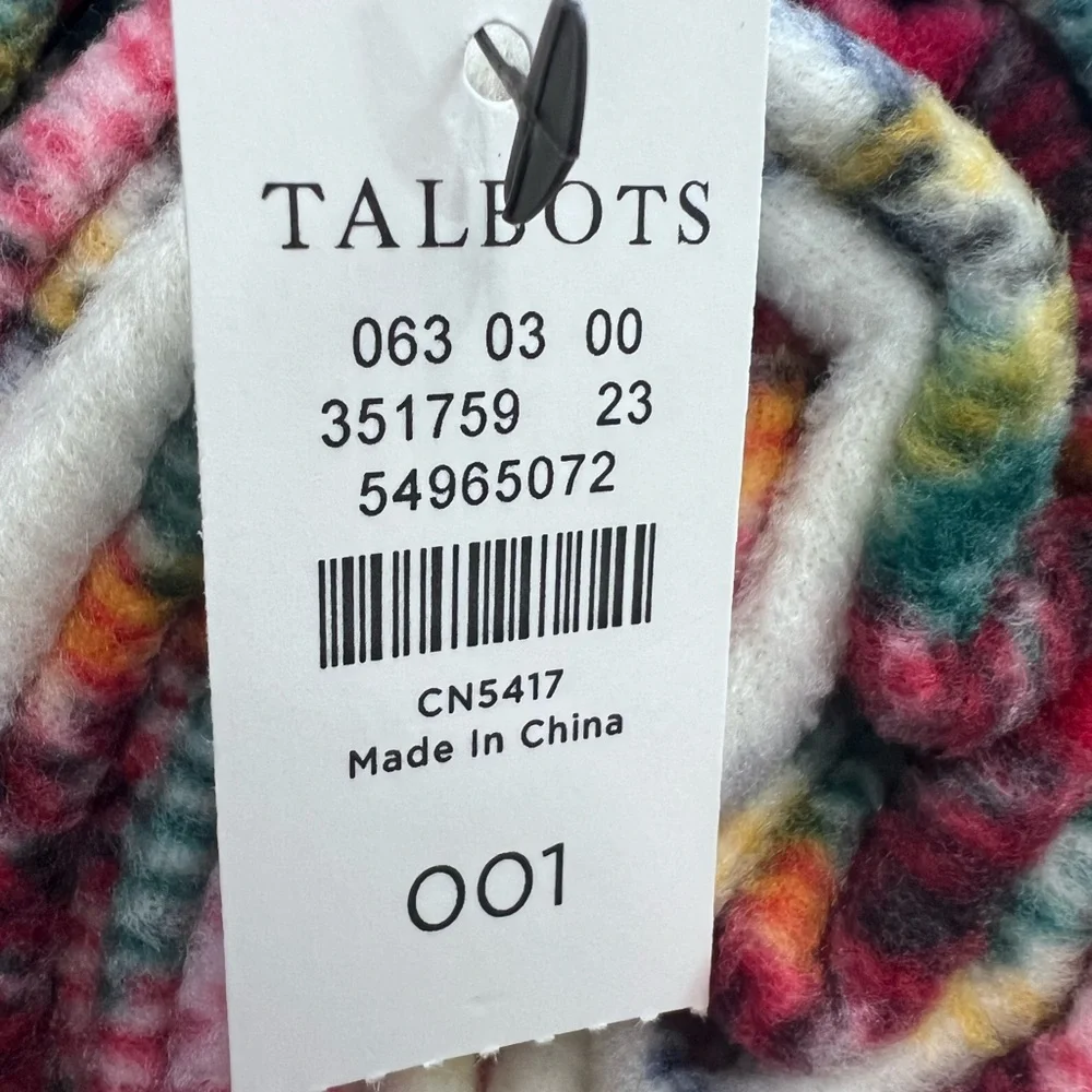 NWT Talbots Tartan Plaid Fleece Blanket Throw JOY 48 x 60 Cabincore Cozy Holiday